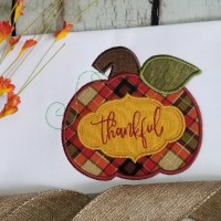 Pumpkin with Frame Thankful Machine Applique Design